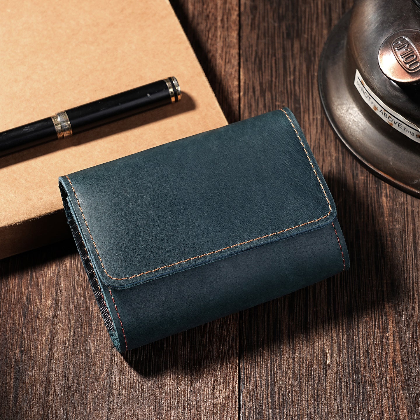 Klassische Lederfach Brieftasche