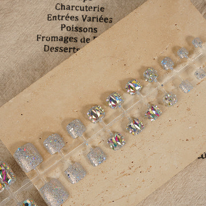 Glamourös mit Strass verziertes Druck-Nagelkunst-Set Brehn