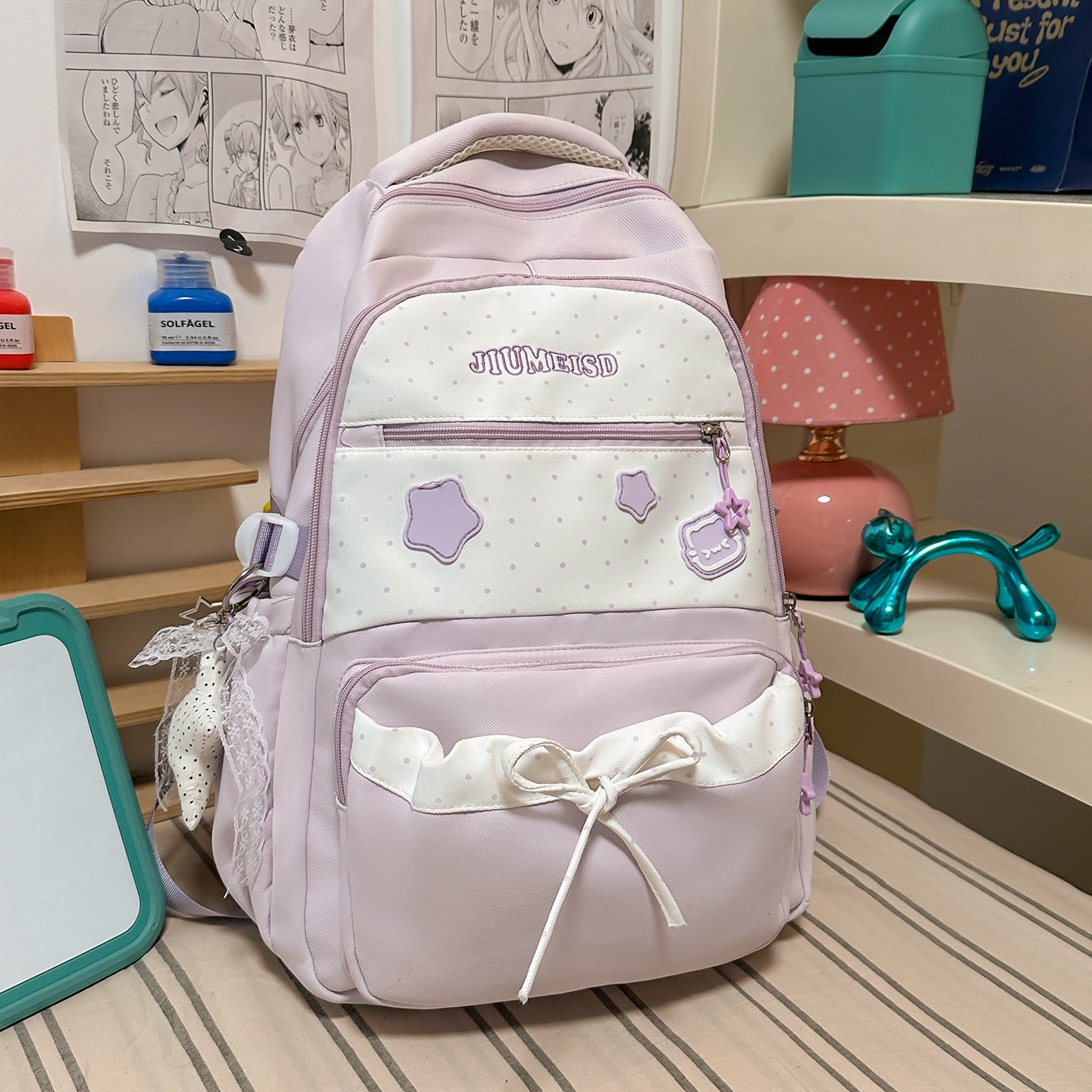 Stylischer gepunkteter lässiger Schul-Rucksack