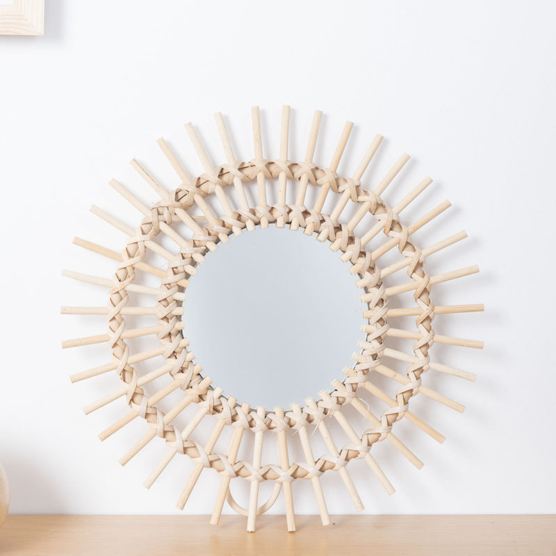 Verspielter Wandspiegel Aus Rattan Brehn