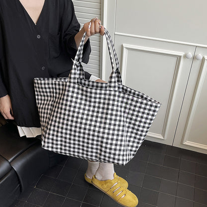 Stylische Gingham-Muster Tragetasche
