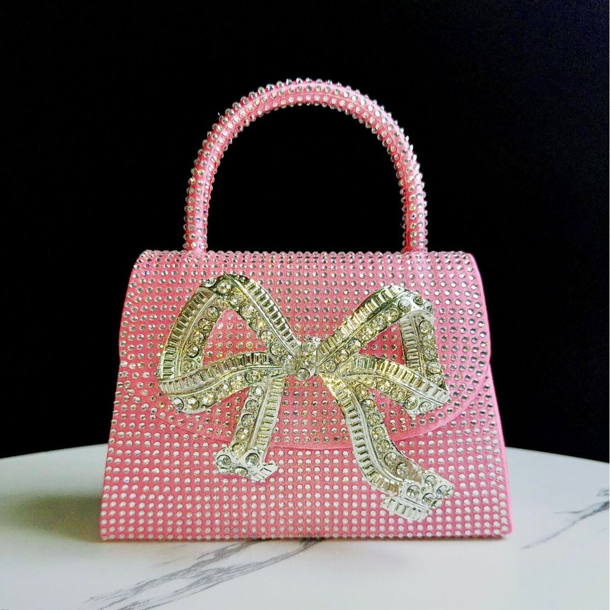Rhinestone Schleifen-Clutch
