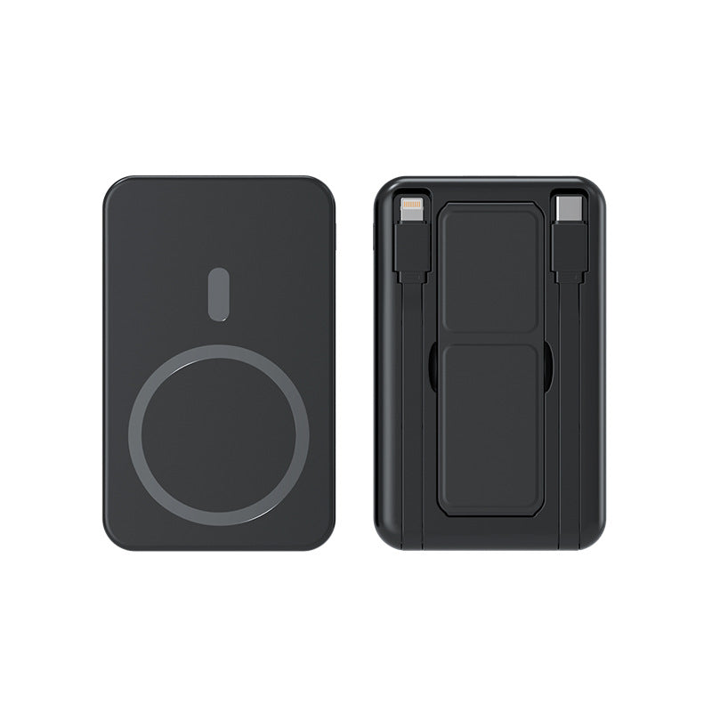 Tragbare Wireless Powerbank mit Integrierten Usb-Kabeln Brehn