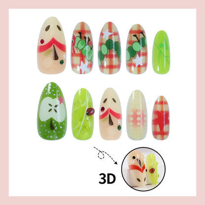 Kunstnagelset mit fröhlichen Obstmotiven und kreativen Details Brehn