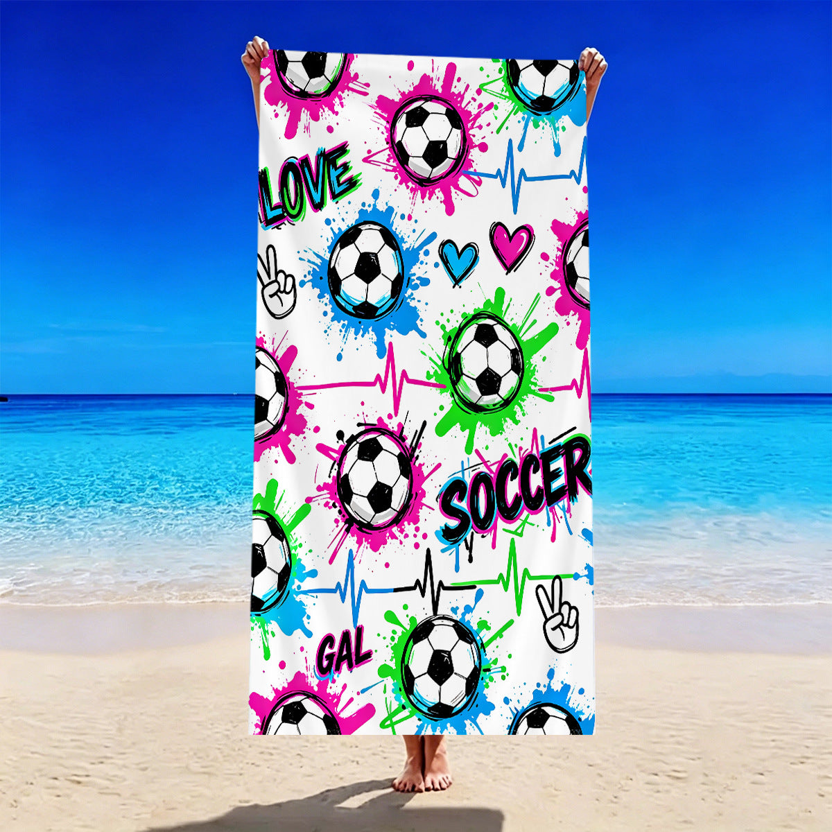 Fußball-Motiv Strandtuch Brehn