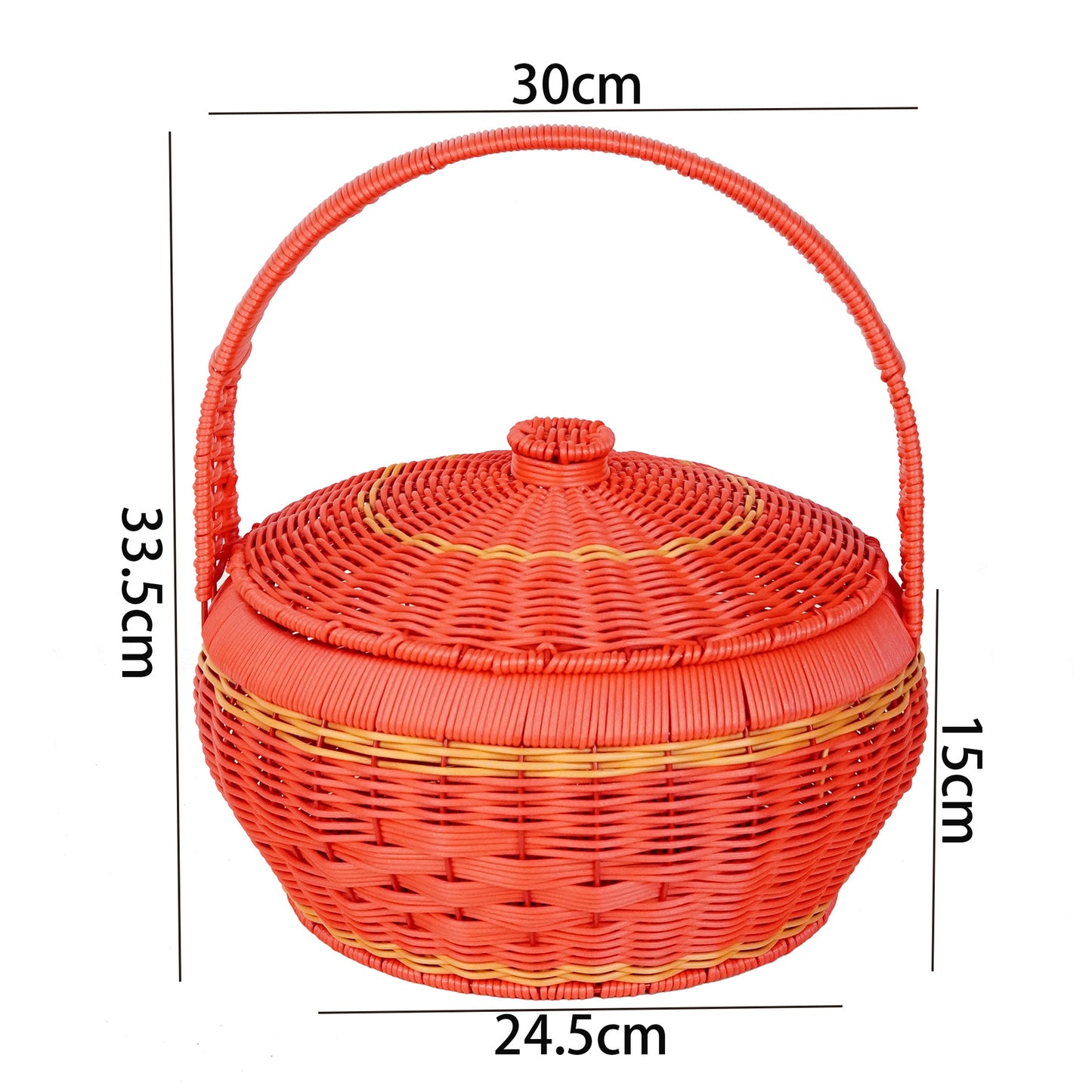 Damen Rattan Aufbewahrungskorb mit Deckel Brehn