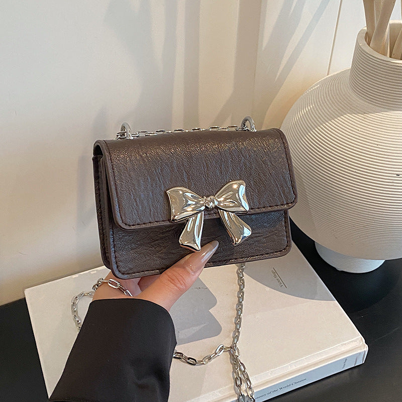 WoCharming Schleifenverzierte Mini-Handtasche Brehn