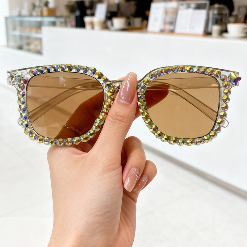 Kristall-verzierte Katzenaugen-Sonnenbrille Brehn