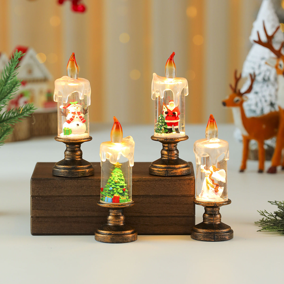 LED Schneemann Kerzen Deko Brehn