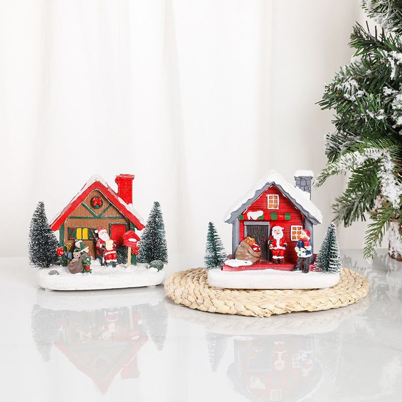 LED beleuchteter Weihnachts Cottage Figurine Brehn