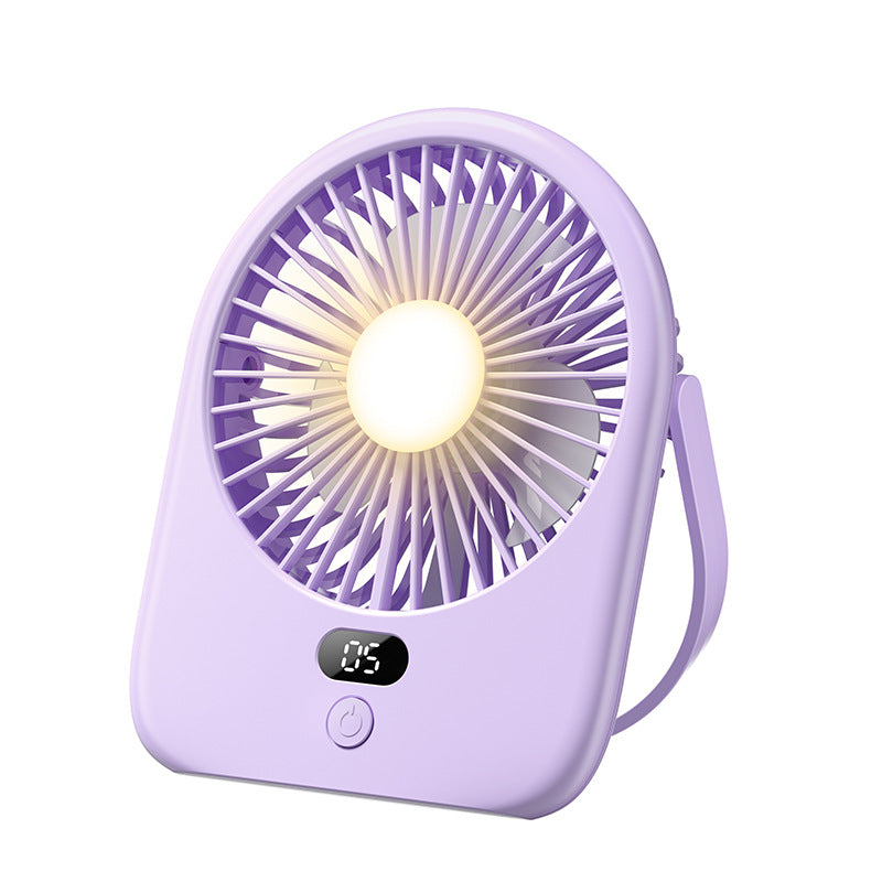 Unisex wiederaufladbarer LED Schreibtischventilator mit digitaler Anzeige Brehn