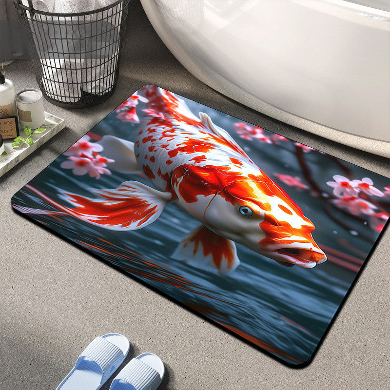 Floral Design Memory Foam Badteppich Brehn