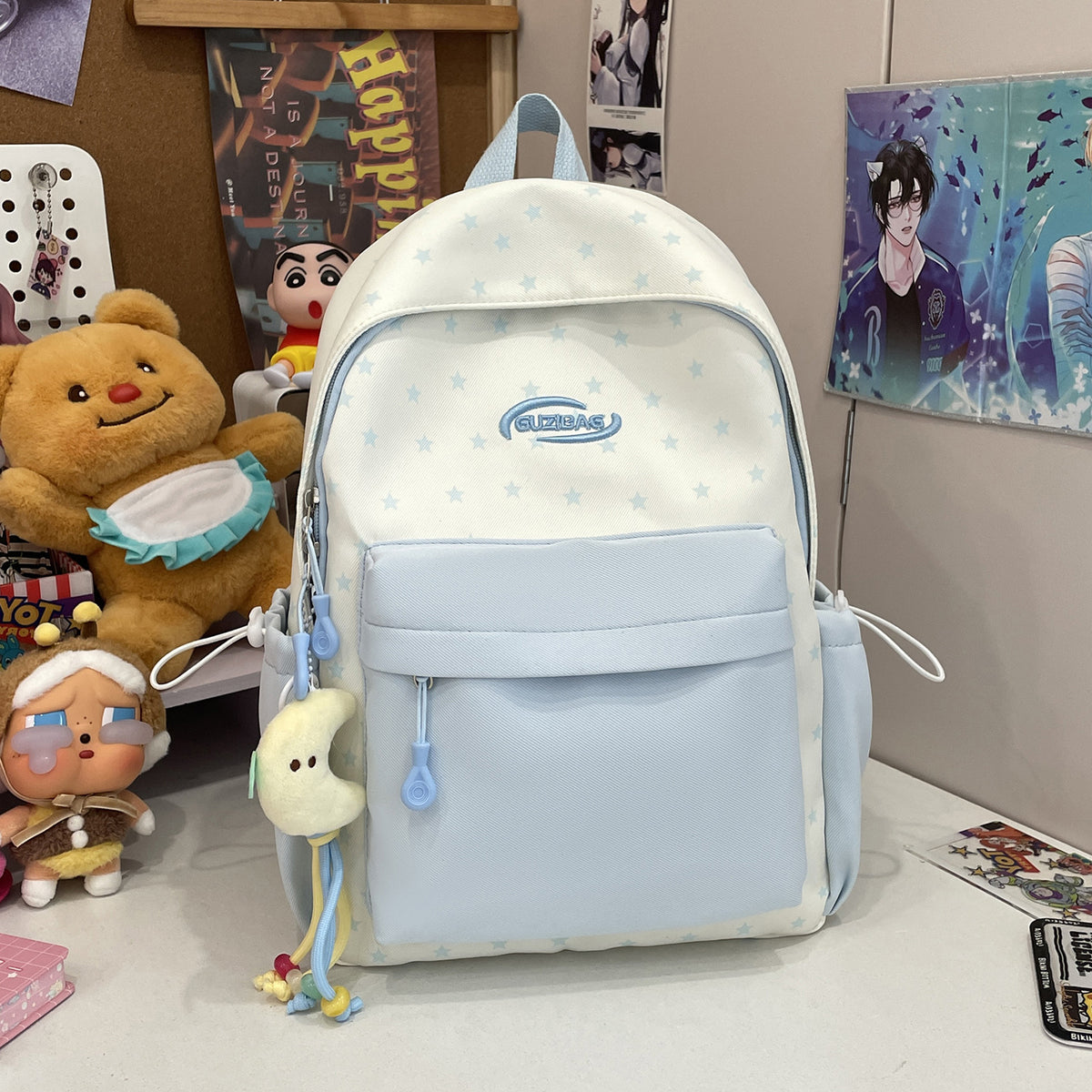 Stylische bedruckte Rucksack mit lustigen Charakterakzenten Brehn