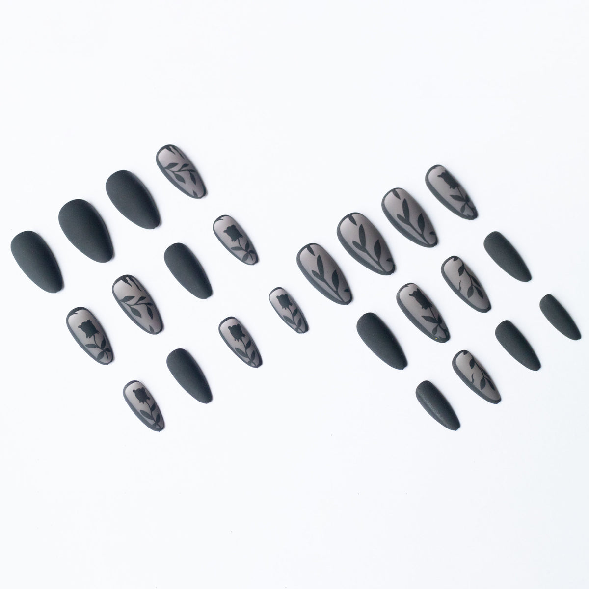 Künstlerisches, blumeninspiriertes Nagelkunst-Set