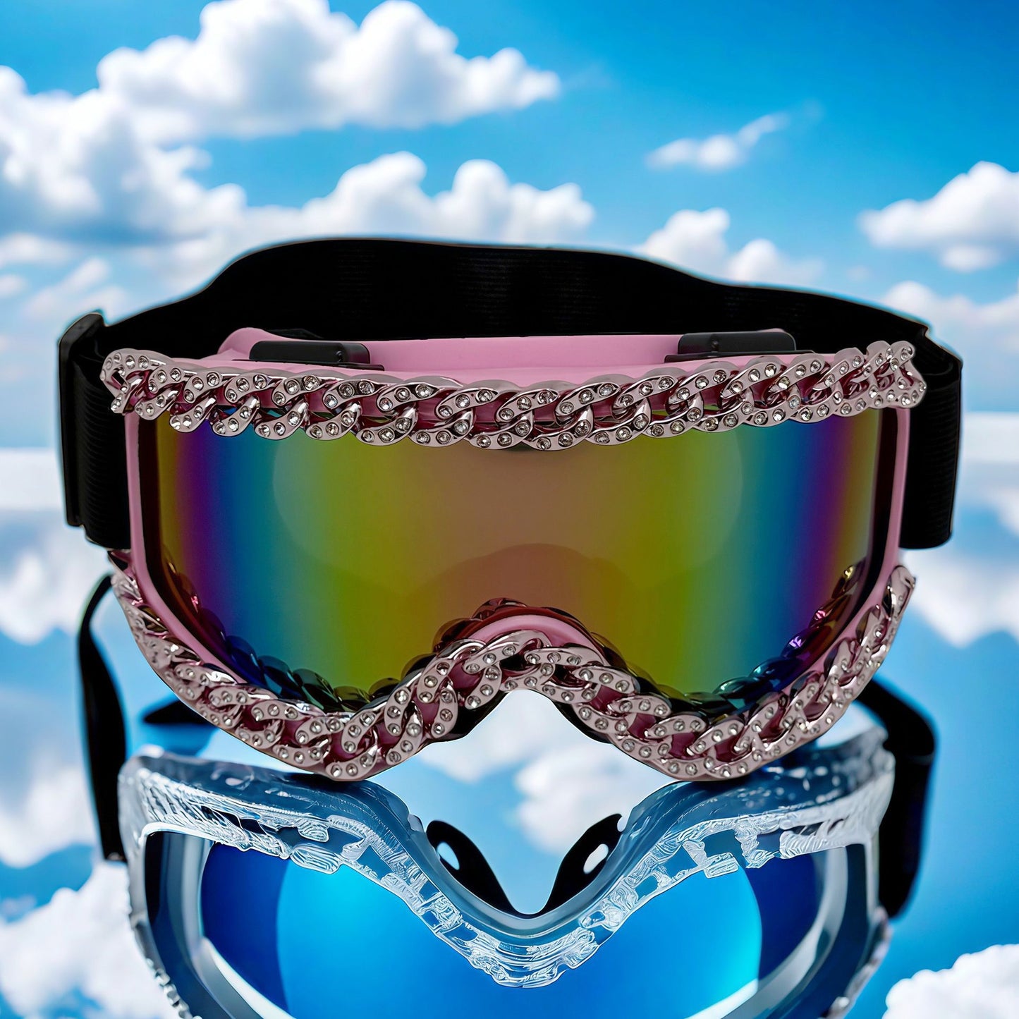 Damen Skibrille mit glamourösem Strassrahmen Brehn