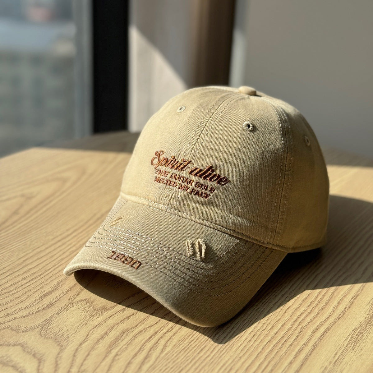 Herren Freizeit Distressed Cap Brehn