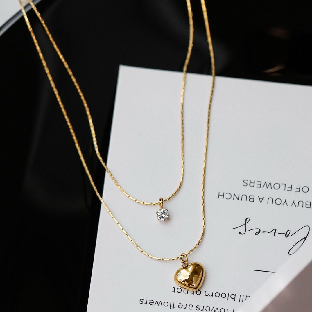 Herz Charm Lagenhalskette Brehn