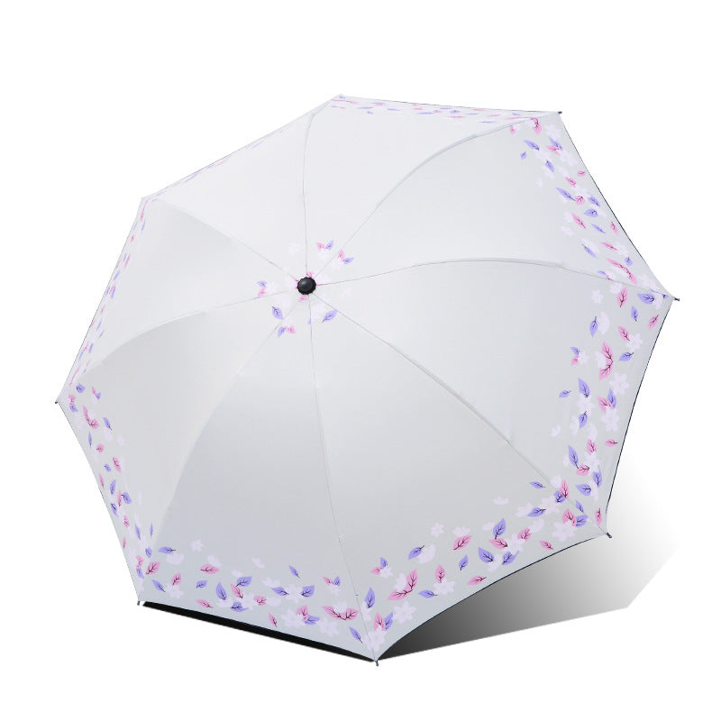 Damen Faltbarer Regenschirm mit floralen Abschlüssen Brehn