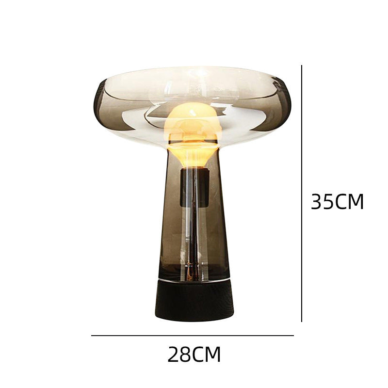 Elegante transparente Glas Tischlampe