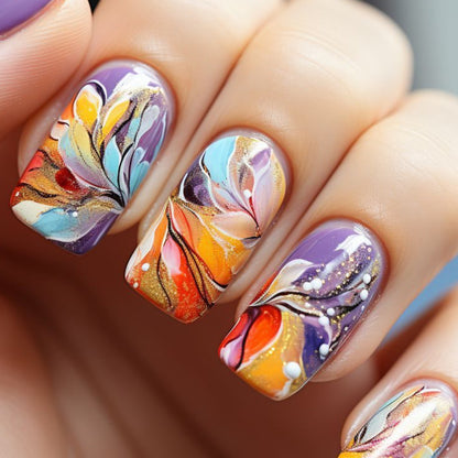 Künstlerische Florale Gel-Nagelkunstverlängerungen Brehn