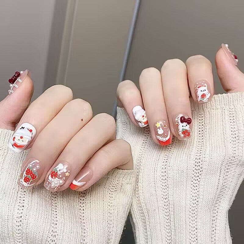 Festliches Charakter-Themen Press-On Nagelset Brehn