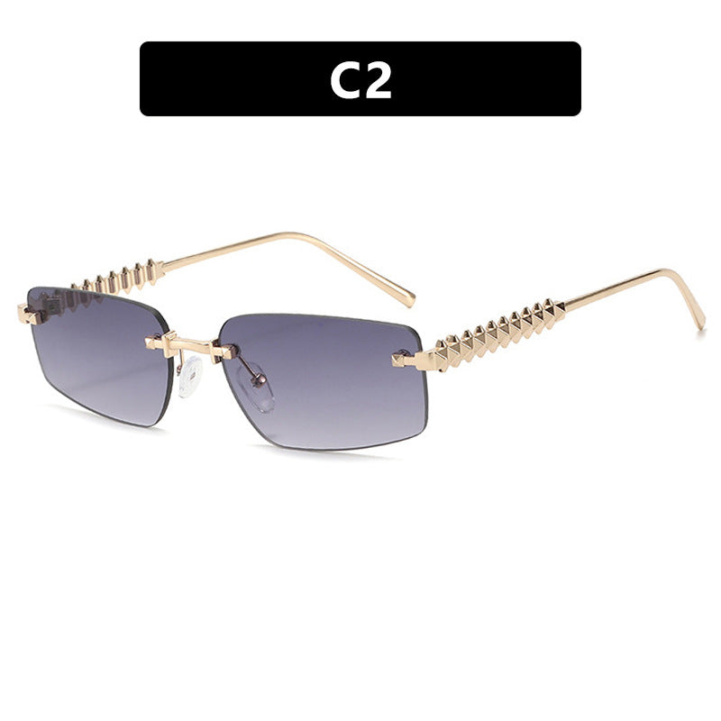 Damen quadratische Sonnenbrille mit filigranem Rahmen und luxuriösen Akzenten Brehn