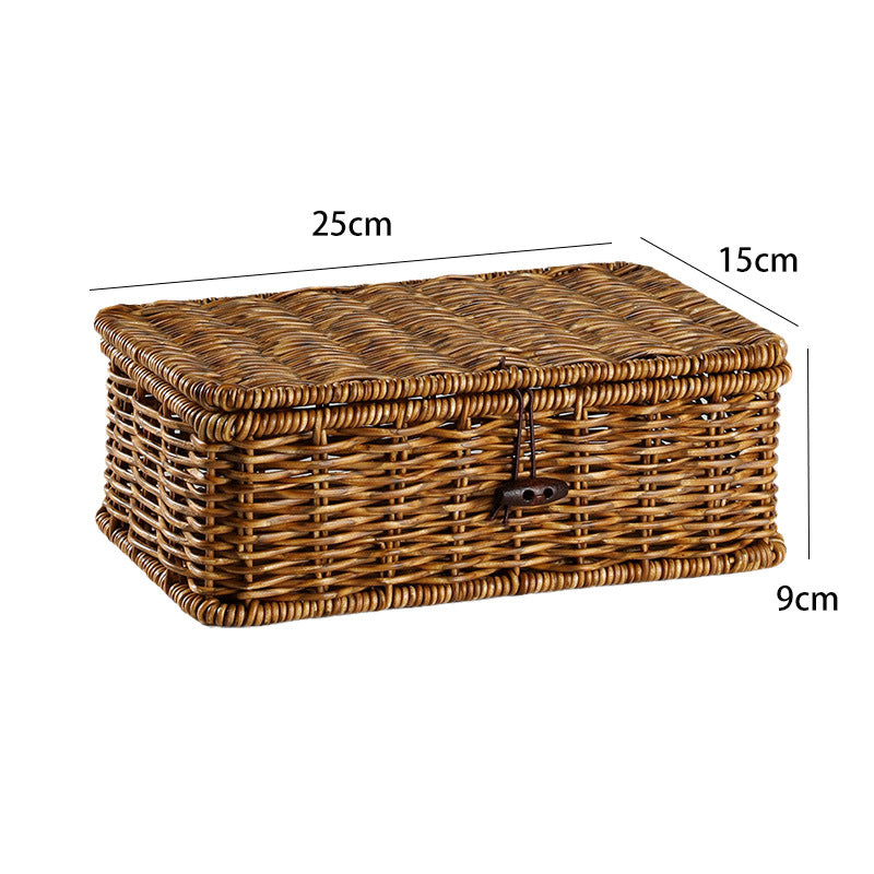 Handgefertigte natürliche Rattan-Aufbewahrungsbox Brehn