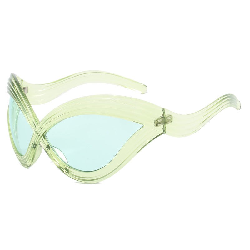 Damen trendige designer Sonnenbrille mit geschwungenem Rahmen Brehn