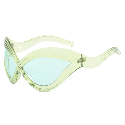 Damen trendige designer Sonnenbrille mit geschwungenem Rahmen Brehn