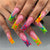 Künstlerische Lange Nail Art Verlängerungen Brehn