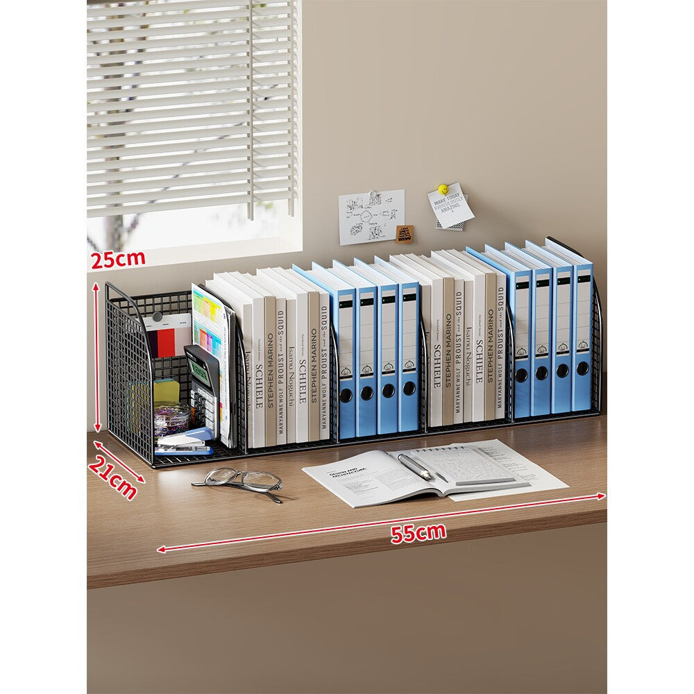 Mesh Desktop Multi-Compartment Datei- und Schreibwarenorganisator mit Stiftbecher