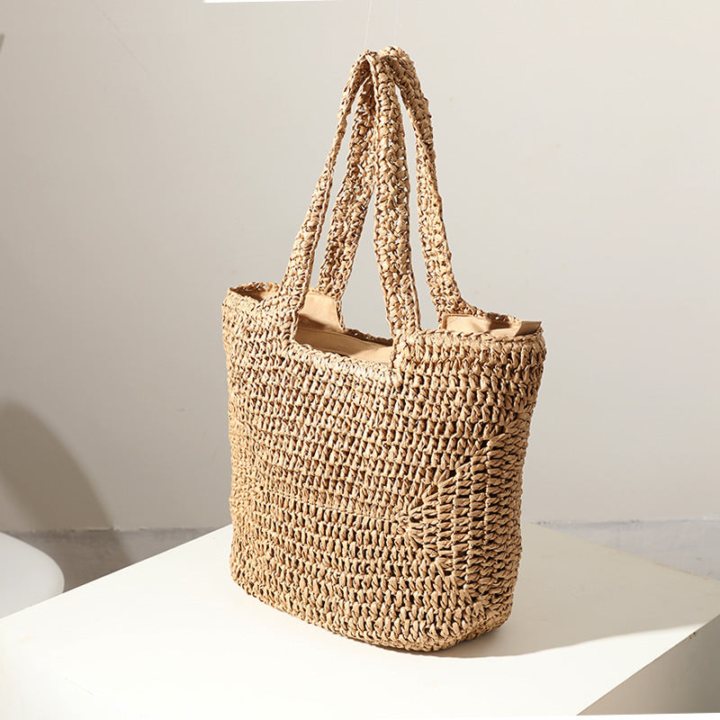 Handgefertigte Basttasche mit Komfortablem Innensack Brehn