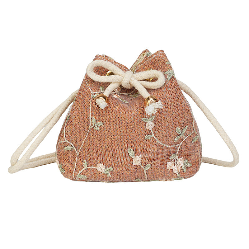 Bestickte Kordelzug-Eimer Tasche Brehn