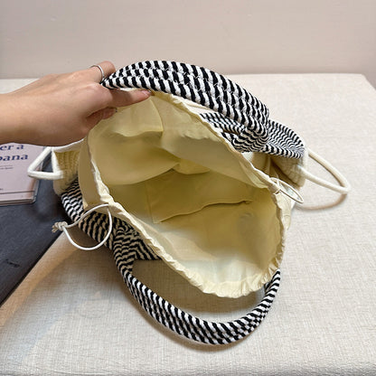 Künstlerische Doppelkreis-Griff-Tasche