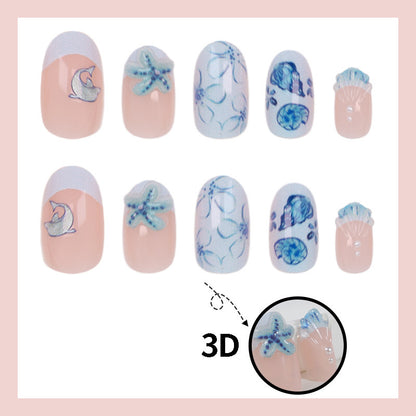 Kunstnagelset mit maritimem Design und kreativen Details Brehn