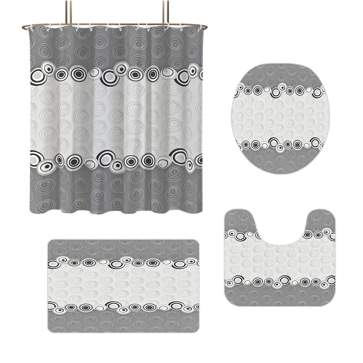 Abstract Design Vier-teilige digitale Badezimmer Set Brehn