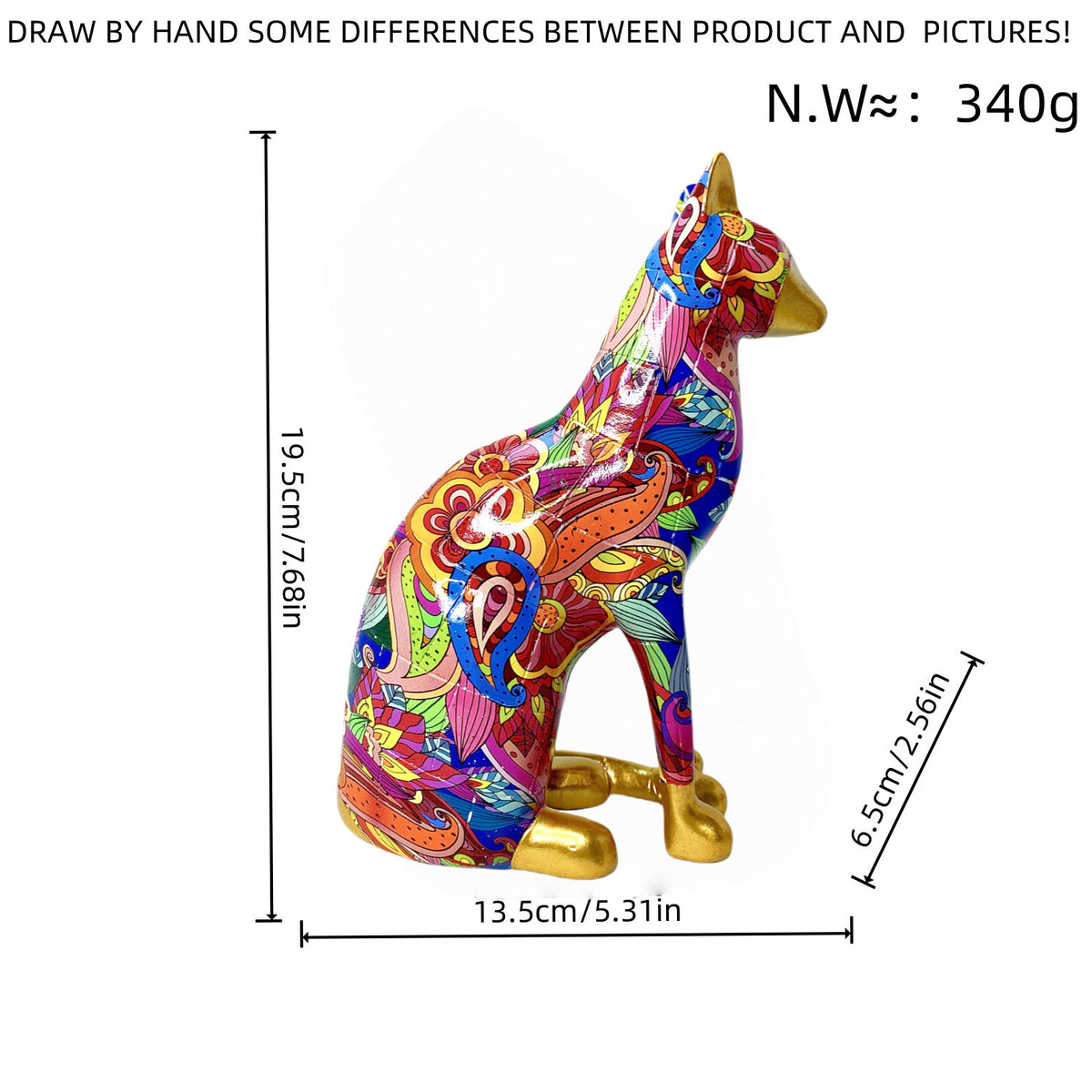 Dekorative Katzenstatue im modernen Kunststil Brehn