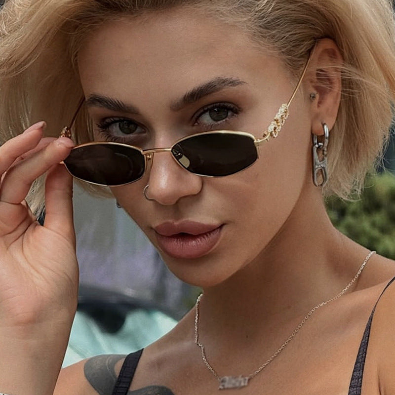 Damen modische Sonnenbrille mit elegantem Edelstahlrahmen und UV-Schutz Brehn