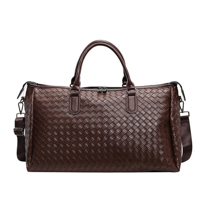 Handgefertigte Reisetasche Aus Geflochtenem Leder Brehn