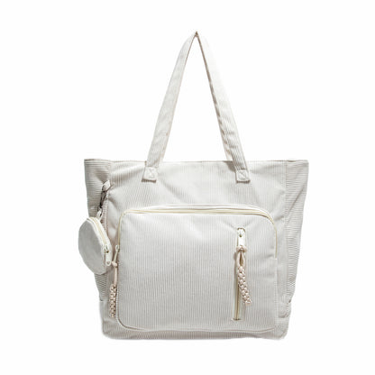 WoSpacious Mehrfach-Taschen Canvas Einkaufstasche Brehn