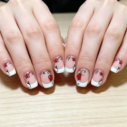 Herz-verzierte Acryl-Nagelkunst-Verstärkungen Brehn