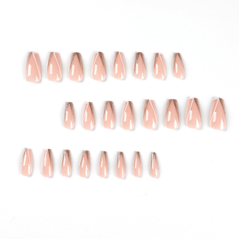 Elegante Glitzer Französisch Tip Acrylnägel Brehn