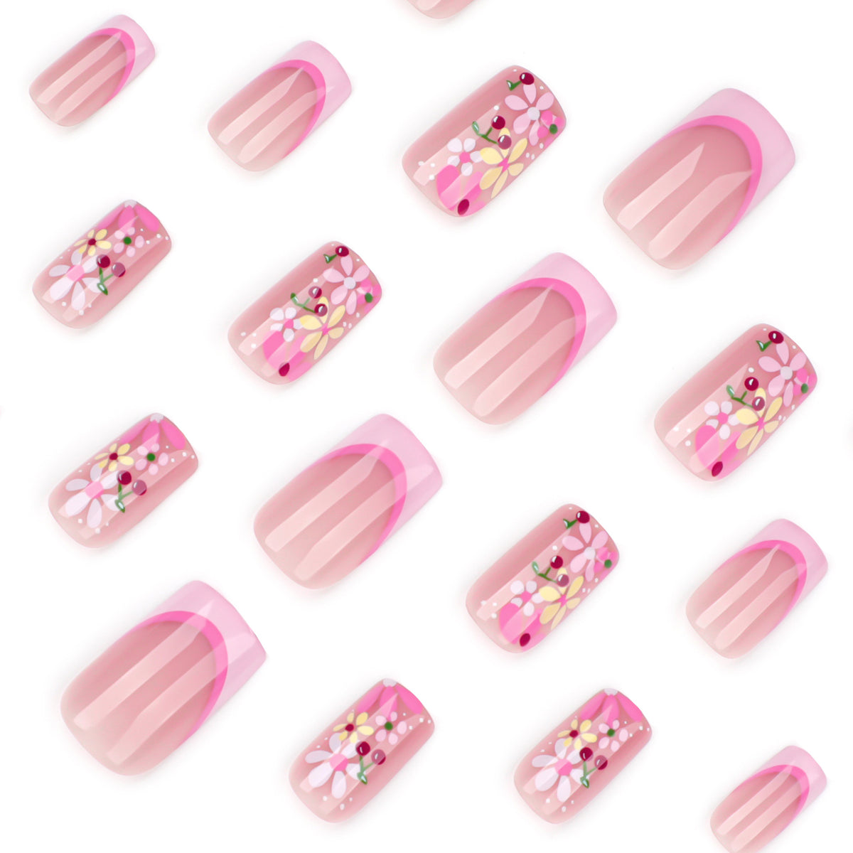 Kunstvolle Nagelgestaltung mit bunten Blumenmustern Brehn