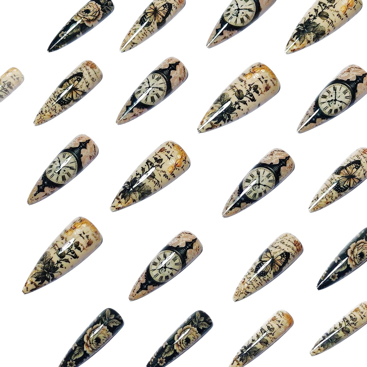 Kreative Kunstnägel mit Vintage-Inspiriertem Design Brehn
