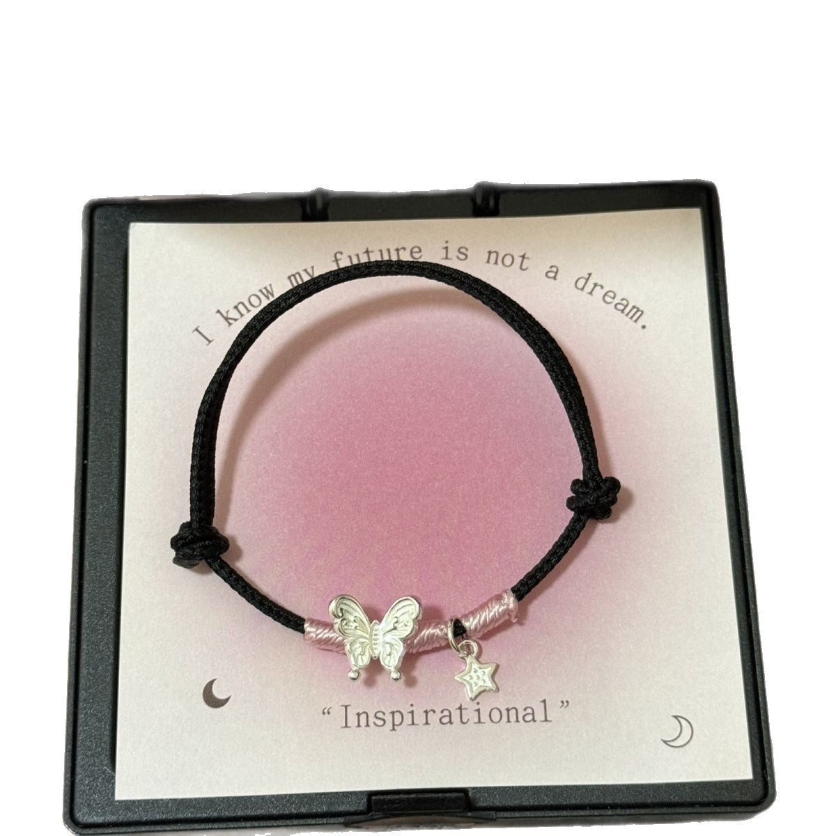 Schmetterlingsanhänger geknotetes Armband Brehn