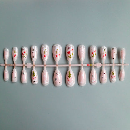 Kreative Florale Acryl-Nagelkunst