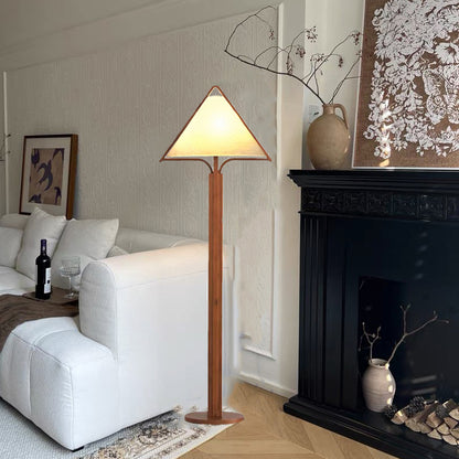 Minimalistische Holzfußlampe