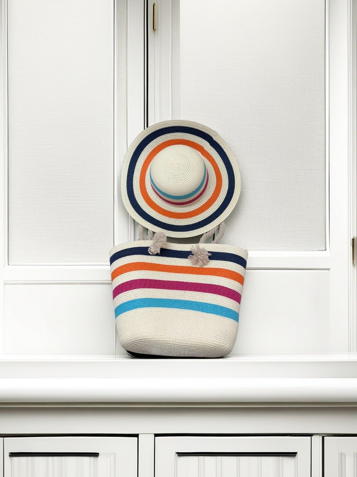 Strandtasche mit Bunten Streifen Brehn