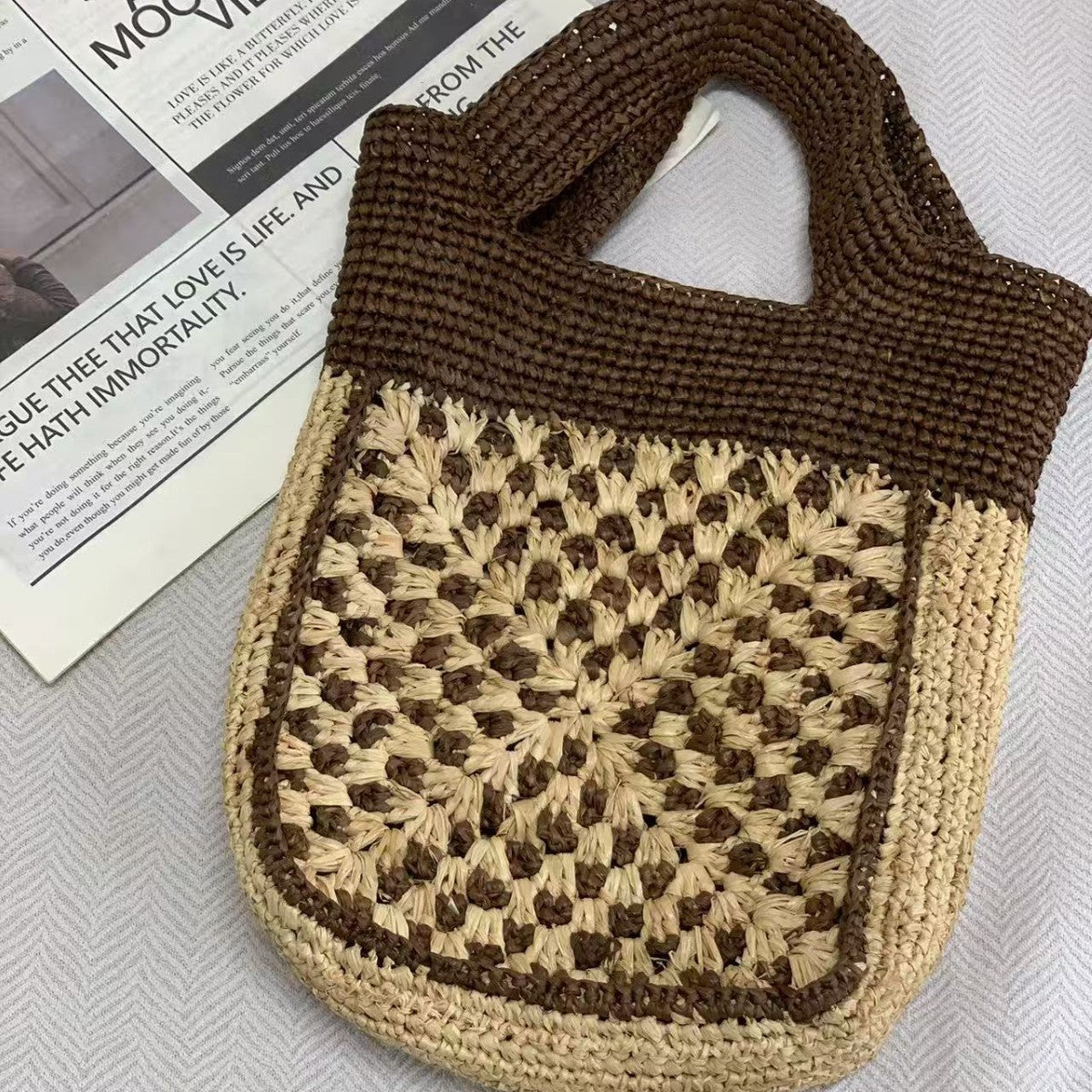 Handgefertigte Korbtasche mit Traditionellem Flechtmuster Brehn