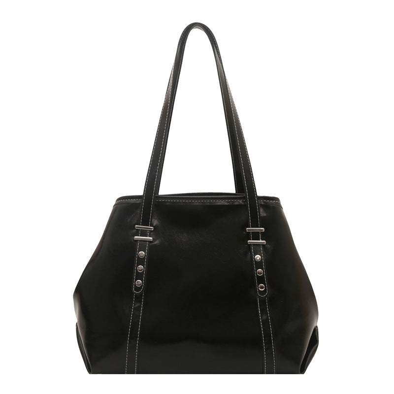Klassische Strukturierte Leder Tote Bag